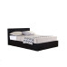 Berlin Ottoman Bed Frame (Black Leather) 