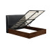 Halfden Ottoman Bed (Dark Wood & Grey)