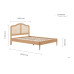 Leonie Rattan Bed (Oak)