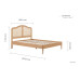 Leonie Rattan Bed (Oak)