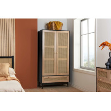 Croxley 2 Door + 1 Drawer Wardrobe (Black)
