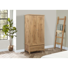Hampstead 2 Door + 1 Drawer Wardrobe (Oak)