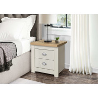 Highgate 2 Drawer Bedside (Cream & Oak)