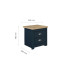 Highgate 2 Drawer Bedside (Navy & Oak)