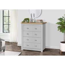 Highgate 4 Drawer Chest (Grey & Oak)