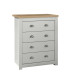 Highgate 4 Drawer Chest (Grey & Oak)