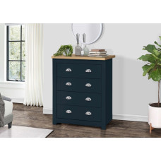 Highgate 4 Drawer Chest (Navyy & Oak)
