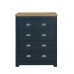 Highgate 4 Drawer Chest (Navyy & Oak)