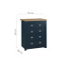 Highgate 4 Drawer Chest (Navyy & Oak)