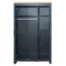 Highgate 3 Door Mirror Wardrobe (Navy & Oak)