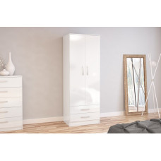 Lynx 2 Door Combi Wardrobe (White) 
