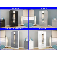 Lynx 3 Door Combi Wardrobe with Mirror (4 Colours)