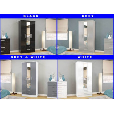 Lynx 3 Door Combi Wardrobe with Mirror (4 Colours)