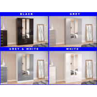 Lynx 4 Door Combi Wardrobe with Mirror (4 Colours)