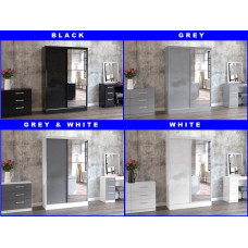 Lynx Sliding Wardrobe with Mirror (4 Colours) 