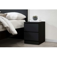 Oslo 2 Drawer Bedside (Black)