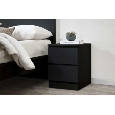 Oslo 2 Drawer Bedside (Black)