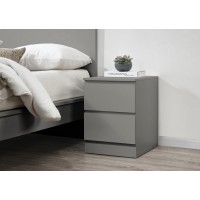 Oslo 2 Drawer Bedside (Grey)