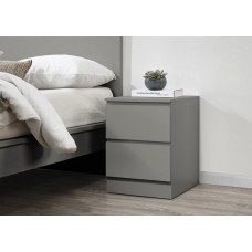 Oslo 2 Drawer Bedside (Grey)