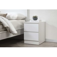 Oslo 2 Drawer Bedside (White)