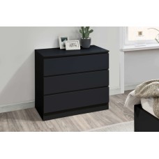 Oslo 3 Drawer Chest (Black)