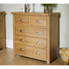 Woburn Oak 3+2 Drawer Chest (Assembled) 