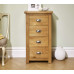 Woburn Oak 4 Drawer Narrow Chest (Assembled)