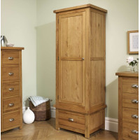 Woburn Oak 1 Door + 1 Drawer Wardrobe 