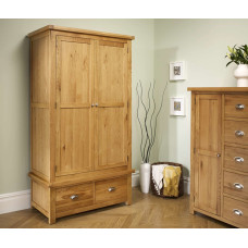 Woburn Oak 2 Door + 2 Drawer Wardrobe 