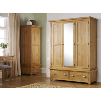 Woburn Oak 3 Door + 2 Drawer Wardrobe 