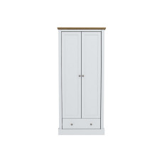 Devon 2 Door + 1 Drawer Wardrobe (White)