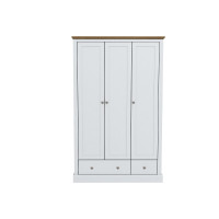 Devon 3 Door + 2 Drawer Wardrobe (White)