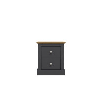 Devon 2 Drawer Bedside (Charcoal) 