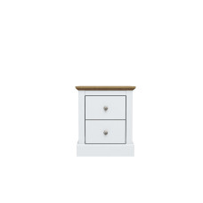 Devon 2 Drawer Bedside (White)