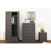 Devon 2 Door + 1 Drawer Wardrobe (Charcoal)